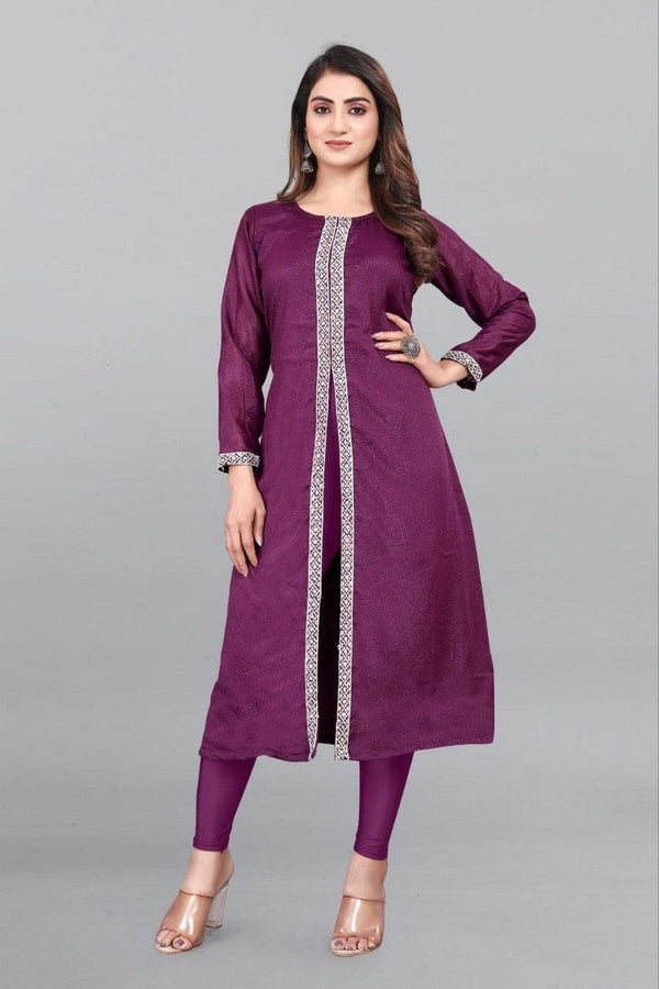 Amazing Purple Color Georgette Fabric Designer Kurti