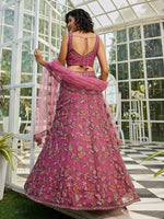 Amazing Pink Color Net Fabric Party Wear Lehenga