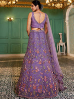 Amazing Purple Color Net Fabric Party Wear Lehenga