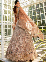 Amazing Brown Color Net Fabric Party Wear Lehenga