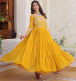 Beautiful Yellow Color Georgette Fabric Gown