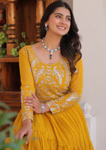 Beautiful Yellow Color Georgette Fabric Gown