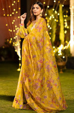 Amazing Yellow Color Chinon Fabric Designer Lehenga