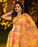 Amazing Yellow Color Chinon Fabric Designer Lehenga