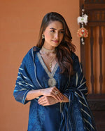 Gorgeous Navy Blue Color Rayon Fabric Designer Suit