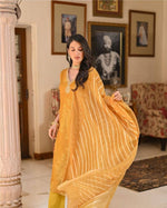 Gorgeous Yellow Color Rayon Fabric Designer Suit