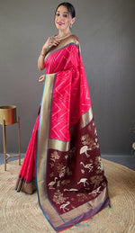 Ideal Pink Color Silk Fabric Partywear Saree
