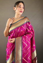 Ideal Purple Color Silk Fabric Partywear Saree