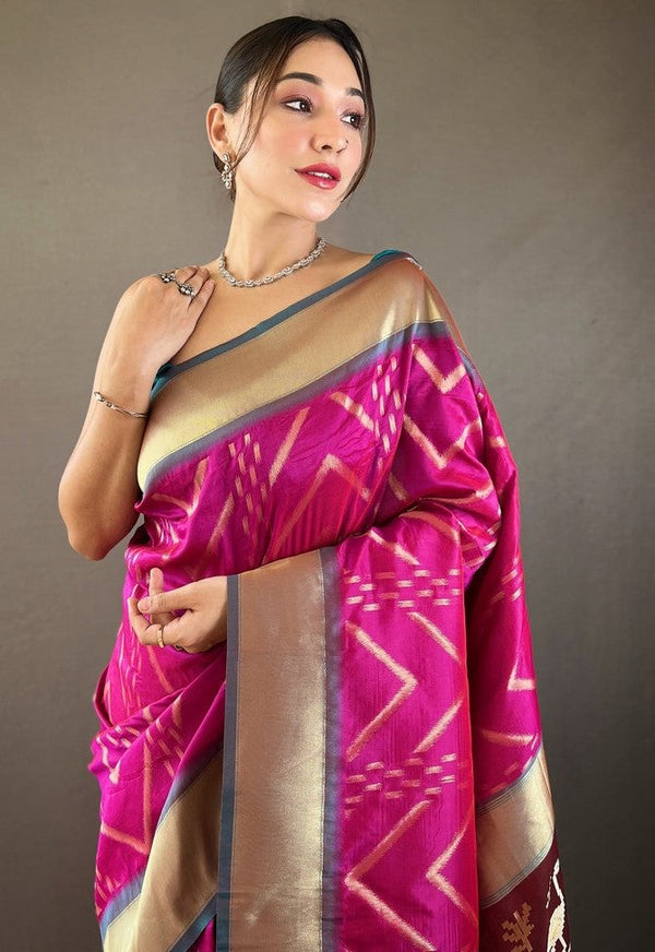 Ideal Purple Color Silk Fabric Partywear Saree