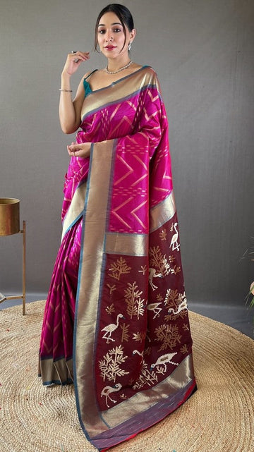 Ideal Purple Color Silk Fabric Partywear Saree