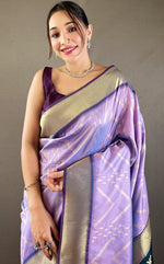 Ideal Purple Color Silk Fabric Partywear Saree