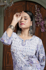 Amazing Purple Color Cotton Fabric Designer Kurti