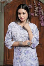 Amazing Purple Color Cotton Fabric Designer Kurti