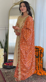 Amazing Cream Color Viscose Fabric Designer Suit
