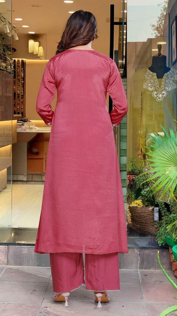 Amazing Maroon Color Viscose  Fabric Designer Suit