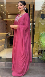 Amazing Maroon Color Viscose  Fabric Designer Suit