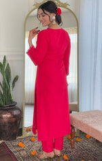 Amazing Pink Color Viscose Fabric Designer Suit