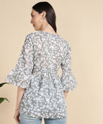 Amazing Grey Color Cotton Fabric Casual Kurti