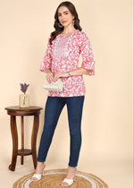 Amazing Peach Color Cotton Fabric Casual Kurti