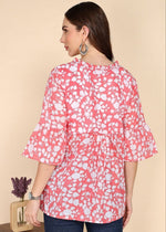 Amazing Peach Color Cotton Fabric Casual Kurti