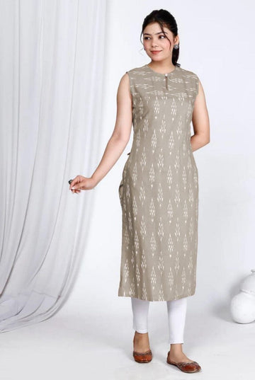 Amazing Grey Color Rayon Fabric Casual Kurti