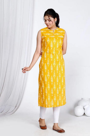 Amazing Yellow  Color Rayon Fabric Casual Kurti