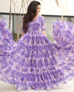 Striking Purple Color Georgette Fabric Gown
