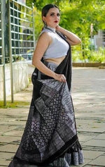 Amazing Black Color Silk Fabric Casual Saree