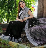 Amazing Black Color Silk Fabric Casual Saree