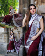 Amazing Maroon Color Silk Fabric Casual Saree