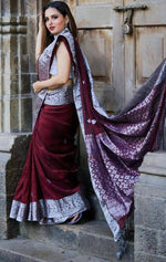 Amazing Maroon Color Silk Fabric Casual Saree