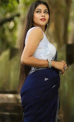 Amazing Navy Blue Color Silk Fabric Casual Saree