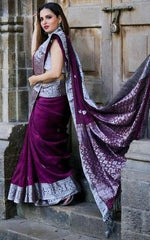 Amazing Wine Color Silk Fabric Casual Saree