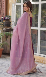 Striking Wine Color Georgette Fabric Gown