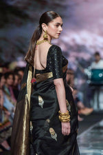 Amazing Black Color Silk Fabric Partywear Saree