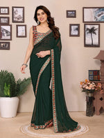 Amazing Green Color Georgette Fabric Casual Saree