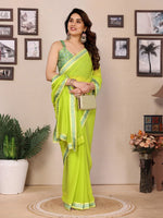 Amazing Green Color Georgette Fabric Casual Saree