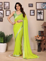 Amazing Green Color Georgette Fabric Casual Saree