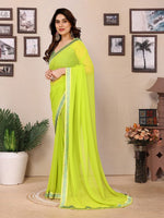 Amazing Green Color Georgette Fabric Casual Saree