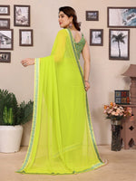 Amazing Green Color Georgette Fabric Casual Saree