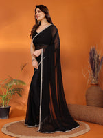 Amazing Black Color Georgette Fabric Casual Saree