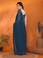 Amazing Teal Color Georgette Fabric Casual Saree