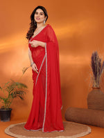 Amazing Red Color Georgette Fabric Casual Saree