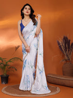 Amazing White Color Chiffon Fabric Casual Saree