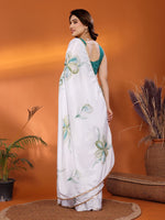 Amazing White Color Chiffon Fabric Casual Saree