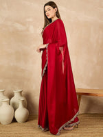 Amazing Red Color Chiffon Fabric Casual Saree