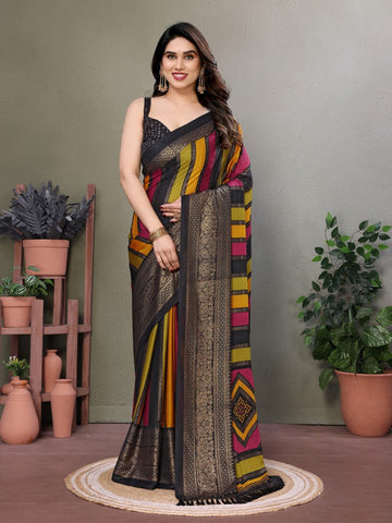 Amazing Multi Color Moss Fabric Casual Saree