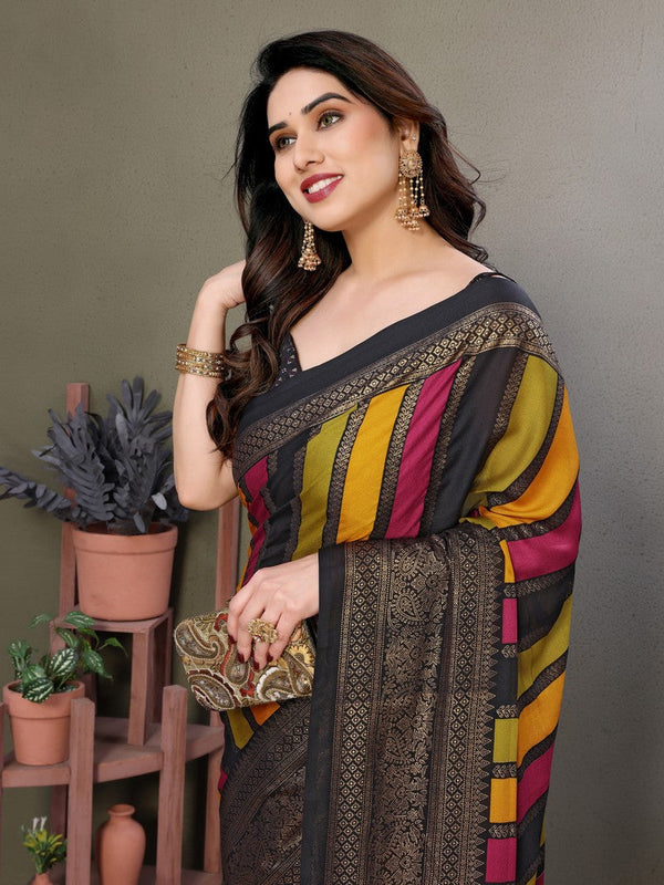 Amazing Multi Color Moss Fabric Casual Saree