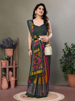 Amazing Multi Color Moss Fabric Casual Saree