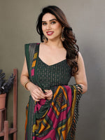 Amazing Multi Color Moss Fabric Casual Saree